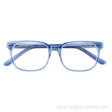 Vintage Bright Color New Model Acetate Gafas De Moda Acetato Eyewear Blue Frame Glasses